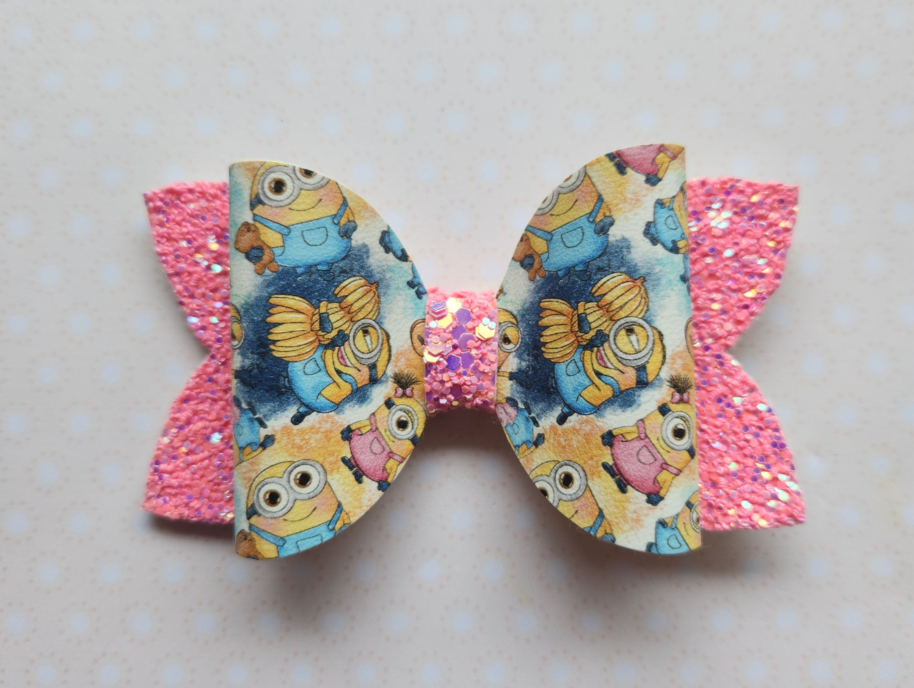 Yellow/Pink - Single Hair Bow