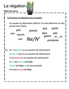 Amélioration du français, coach de français, notes de cours, textes, littérature, grammaire.