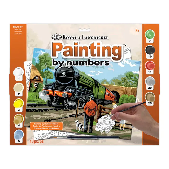 Steam Train Painting By Numbers 13pc By Royal & Langnickel - Craftmania Stock Photo 1