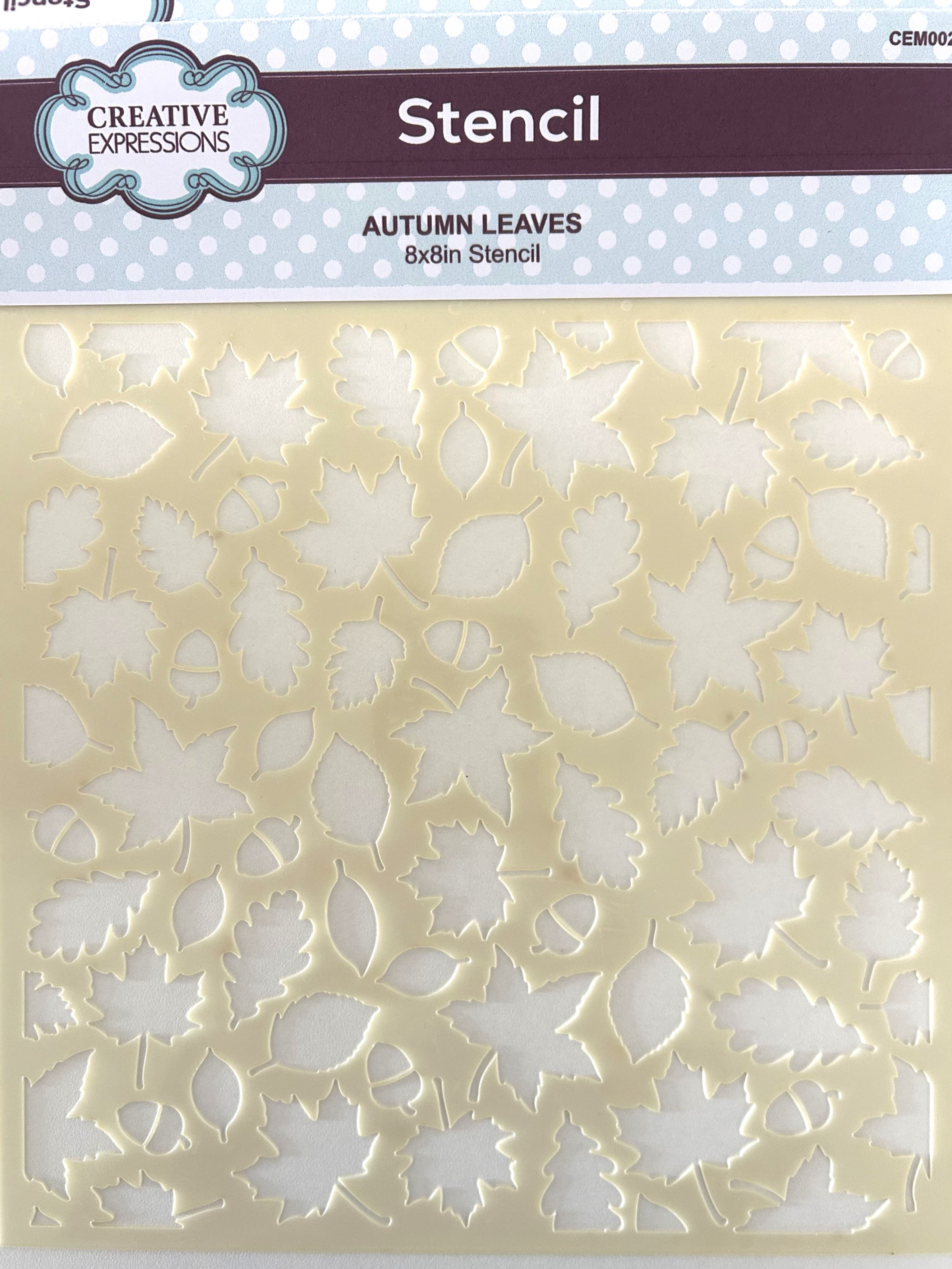 Autumn Leaves - 8 x 8" Craft Stencil - Autumn Collection by Creative Expressions