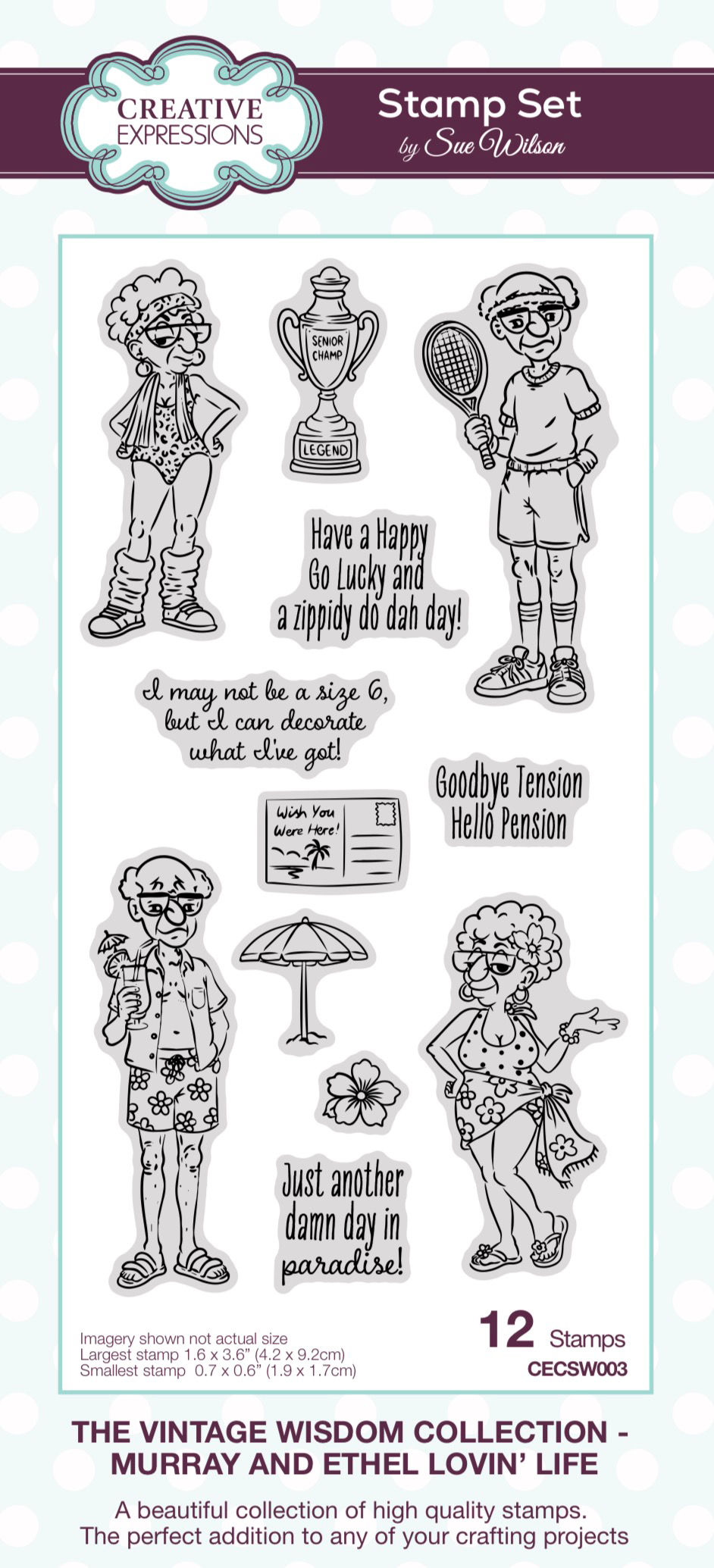 Murray and Ethel Lovin’ Life Clear Stamp Set By Sue Wilson