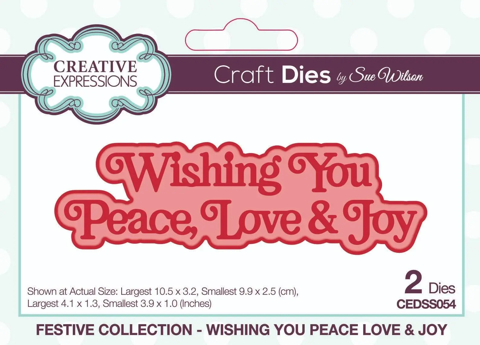 Wishing You Peace Love & Joy -  Festive Shadowed Sentiments By Sue Wilson