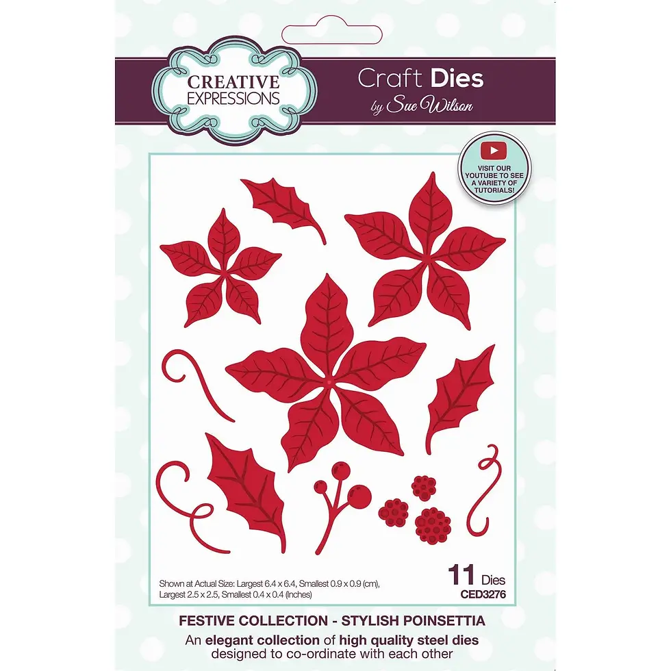 Festive Stylish Poinsettia Craft Die By Sue Wilson