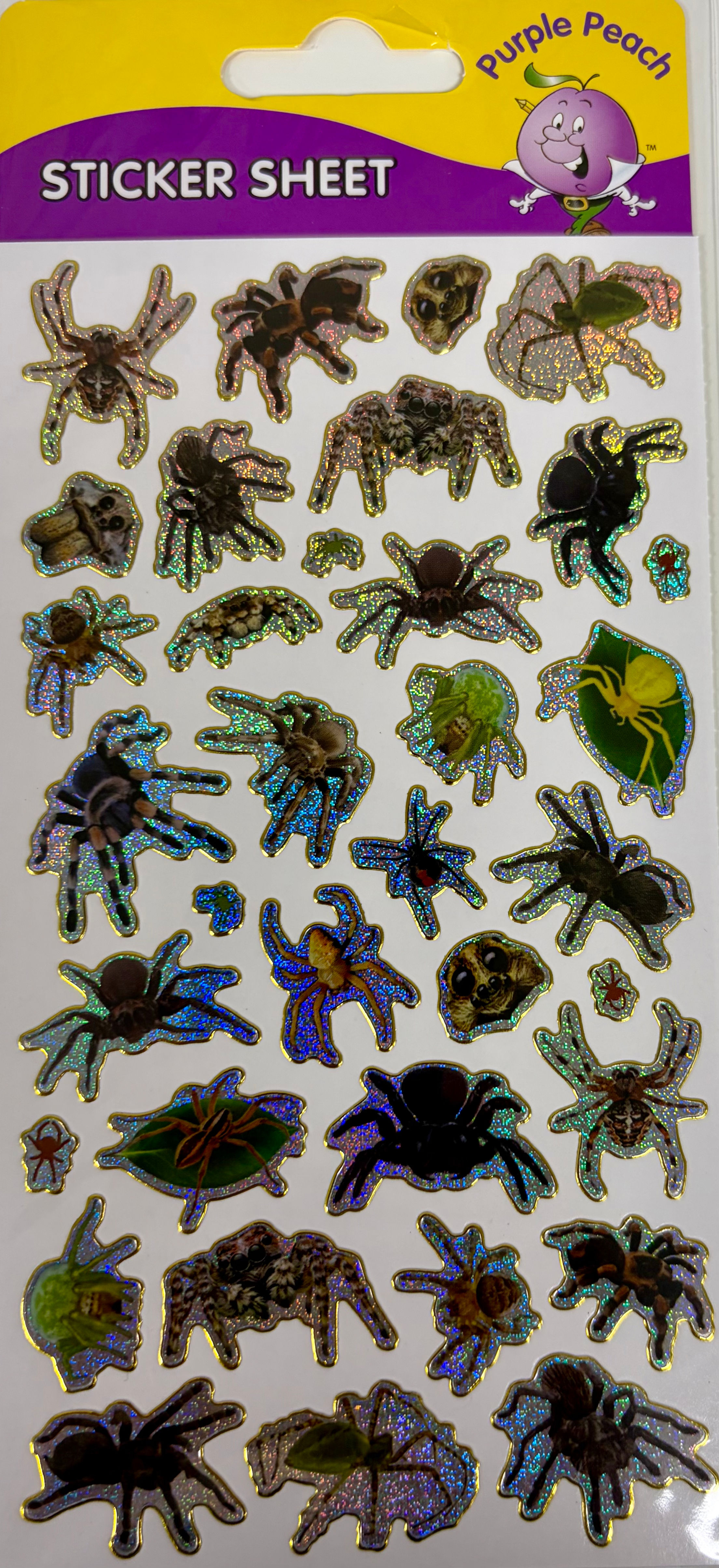 Spiders Foiled Sticker Sheet By Purple Peach - Craftmania Stock Photo 1