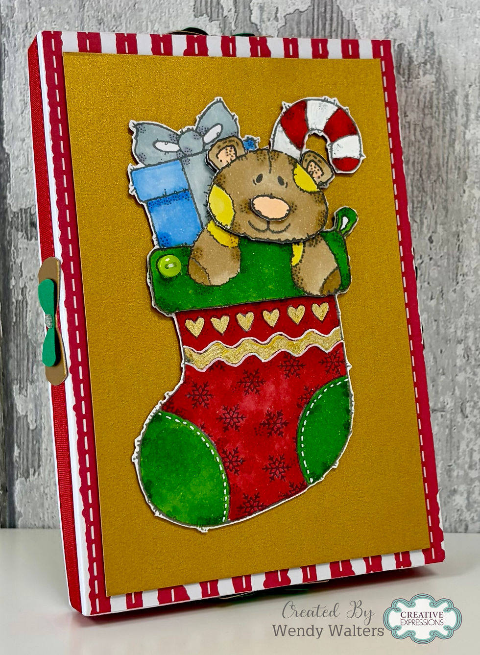 Thumbnail: Woodware Bertie’s Stocking A6 Clear Stamp Set By Françoise Read