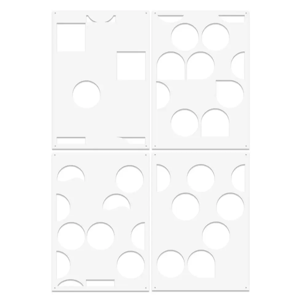 Boho Circles 4x Layering Emboss-Ink Stencil Set By Polkadoodles - Craftmania Stock Photo 2