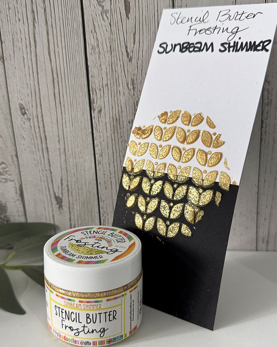 Stencil Butter Frosting paste. Sunbeam Shimmer By Polkadoodles