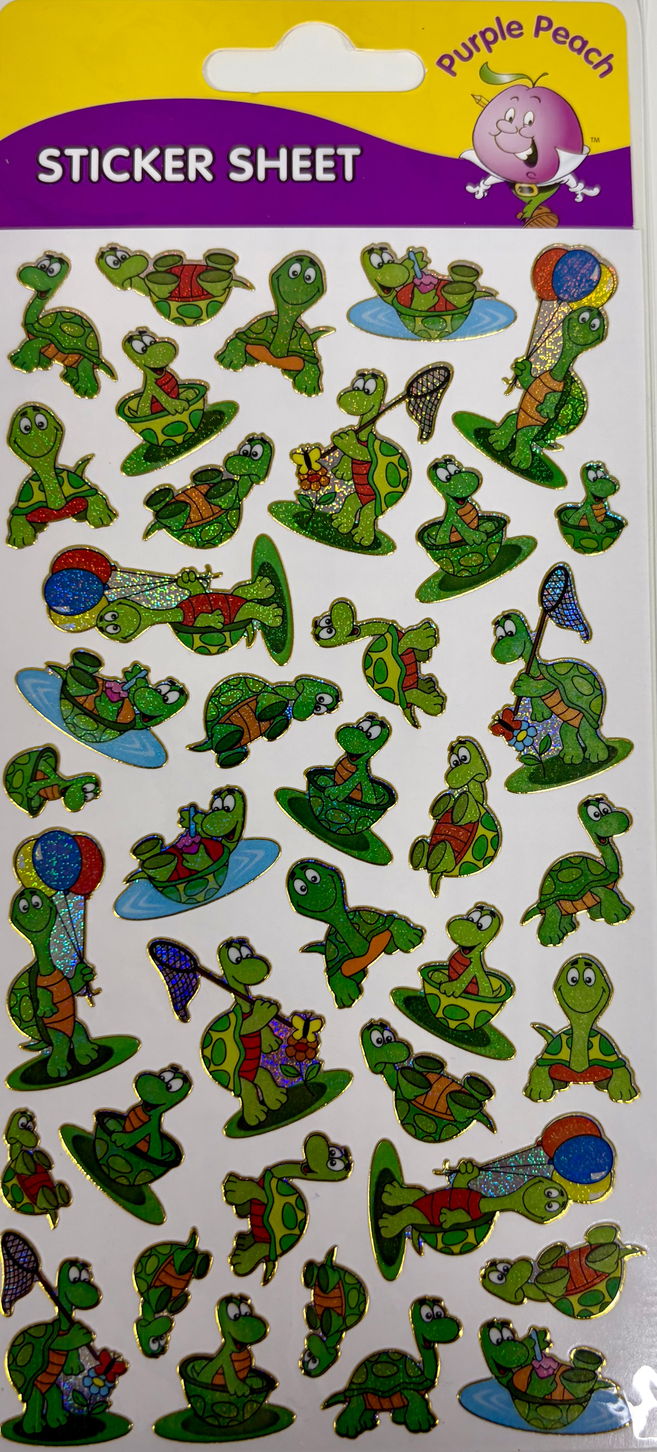 Turtles Foiled Sticker Sheet By Purple Peach - Craftmania Stock Photo 1