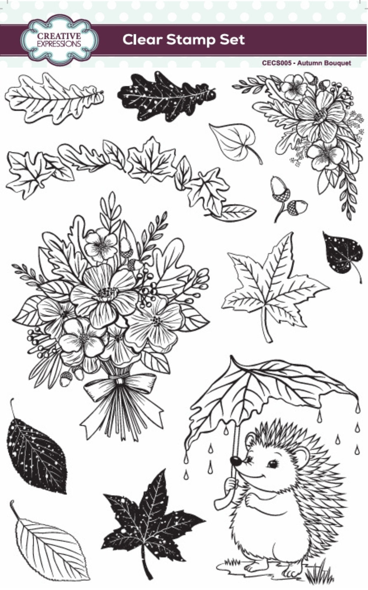 Autumn Bouquet A5 Clear Stamp Set - Autumn Collection by Creative Expressions
