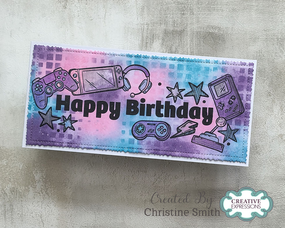 Thumbnail: Birthday Tech DL Clear Stamp By Creative Expressions