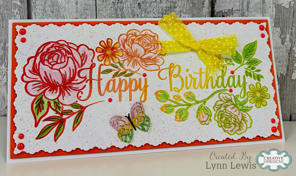Thumbnail: Birthday Florals DL Clear Stamp By Creative Expressions