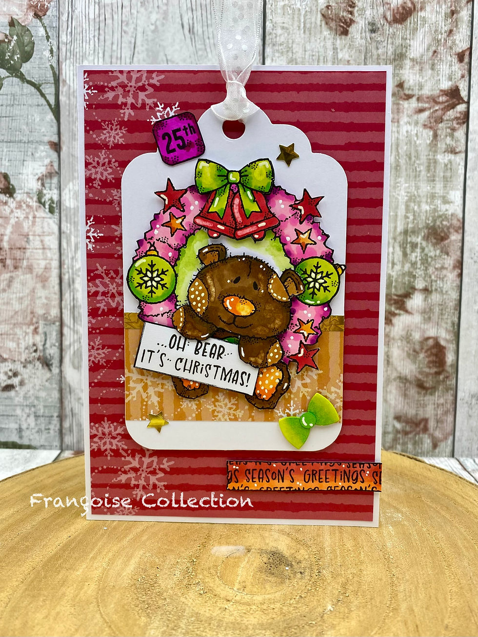 Thumbnail: Woodware Christmas Wreath A6 Clear Stamp Set By Françoise Read