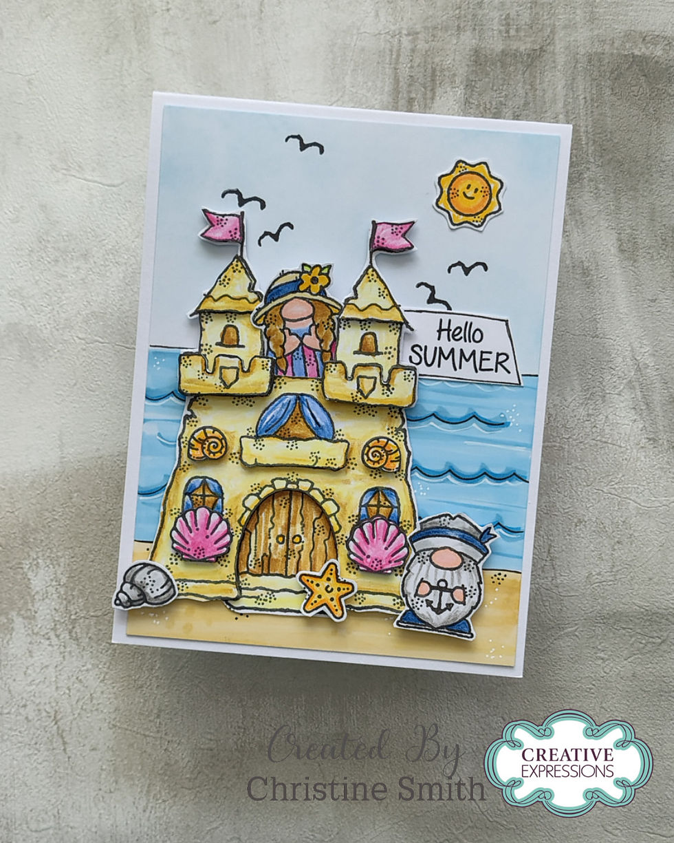 Thumbnail: Woodware Sandcastle A6 Clear Stamp Set By Françoise Read