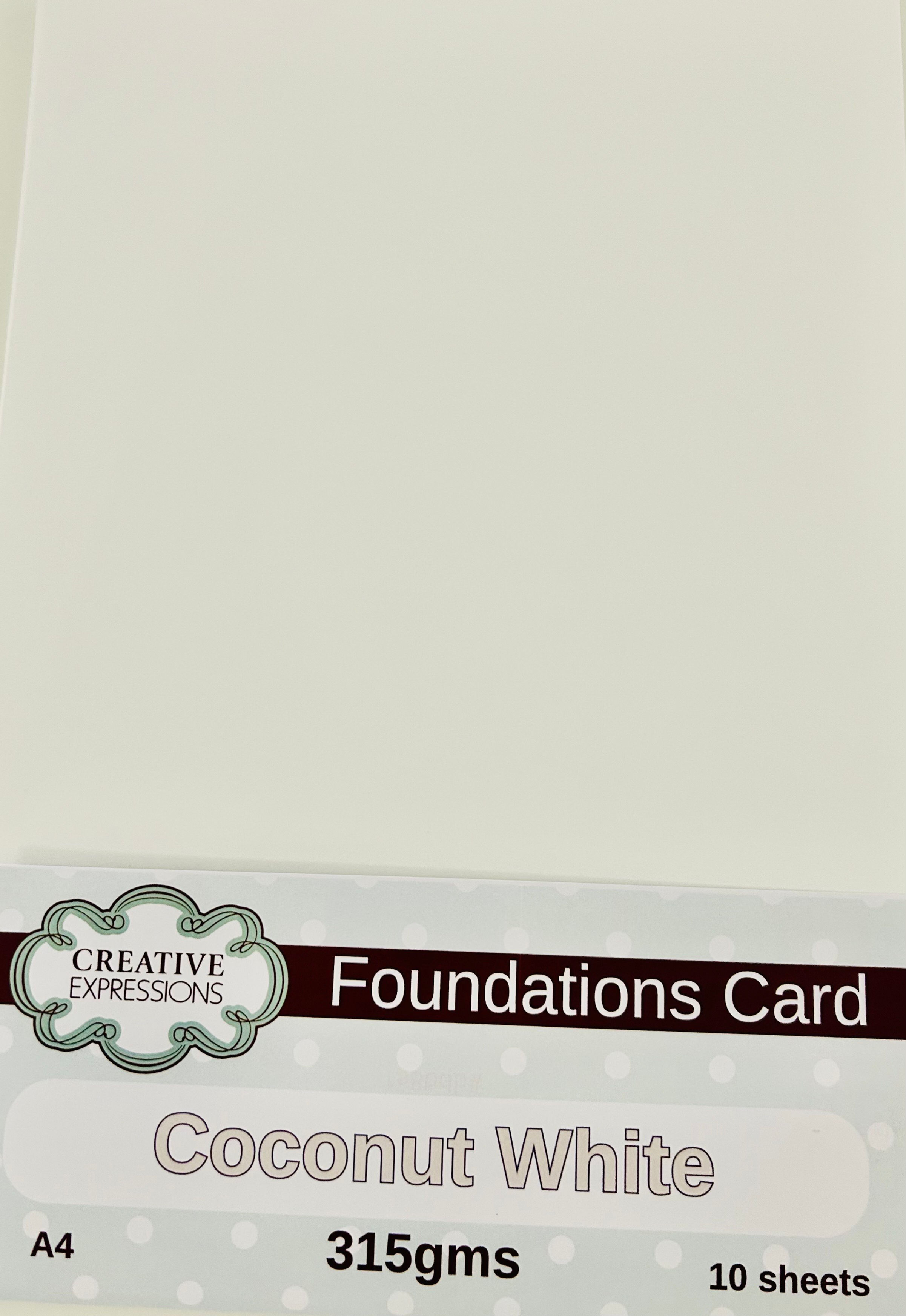 Coconut White Foundations Card 315gsm A4 10 Sheets by Creative Expressions - Craftmania Stock Photo 1