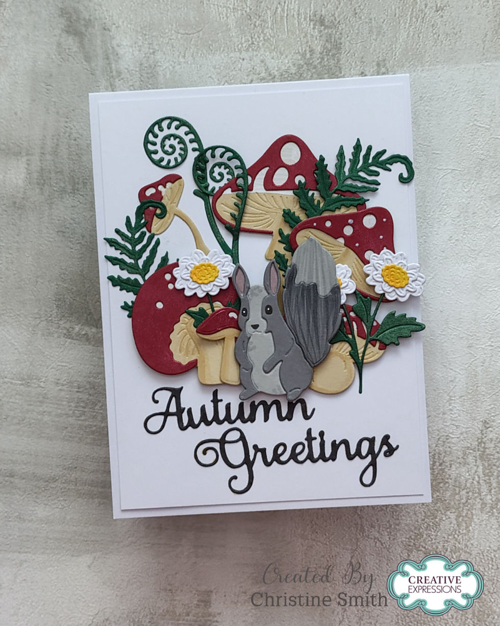 Thumbnail: Autumn Greetings Die Set – Noble Shadowed Sentiments by Sue Wilson