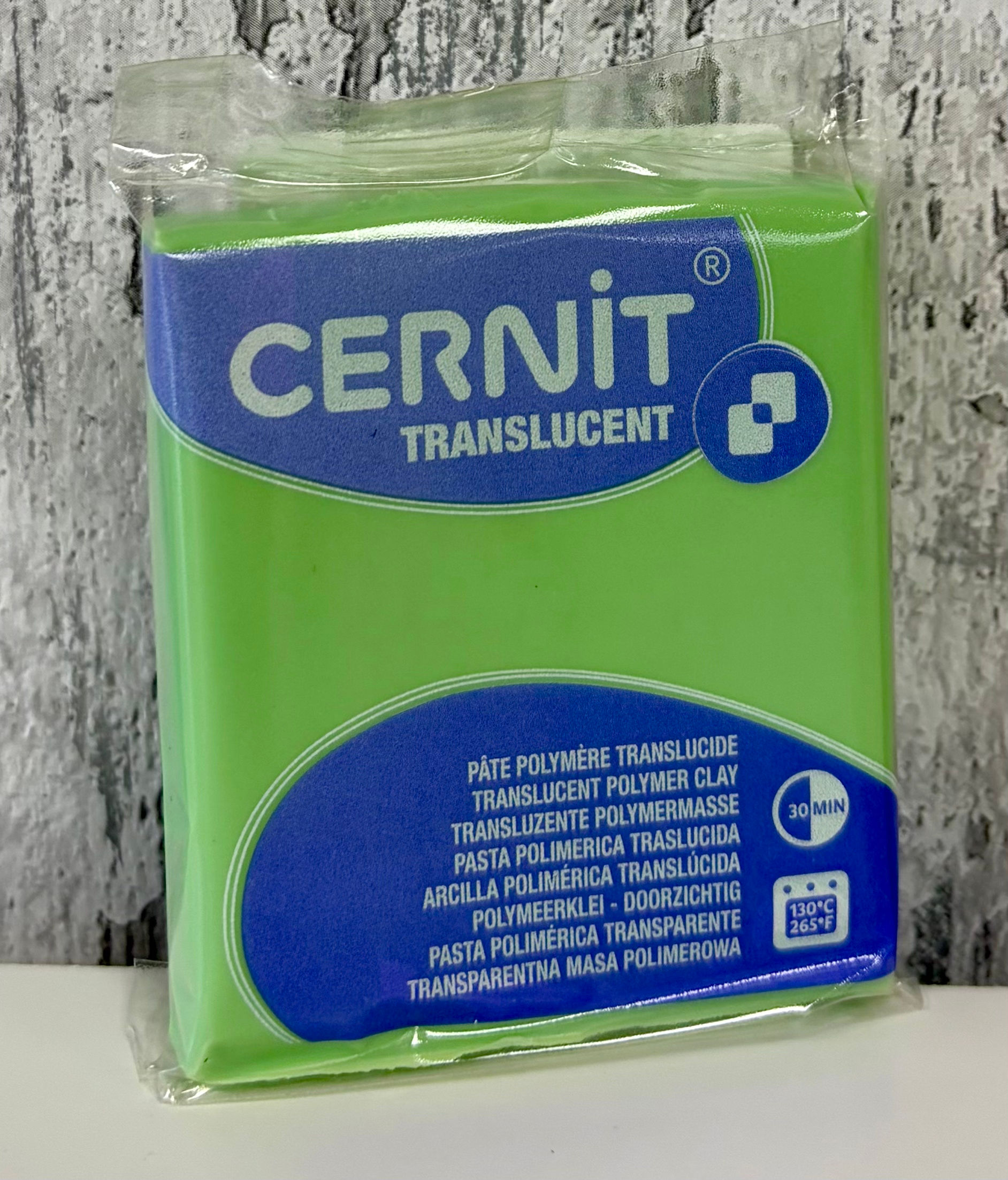 Lime Green – CERNIT® Translucent Modelling Clay (56 g) - Craftmania Stock Photo 1