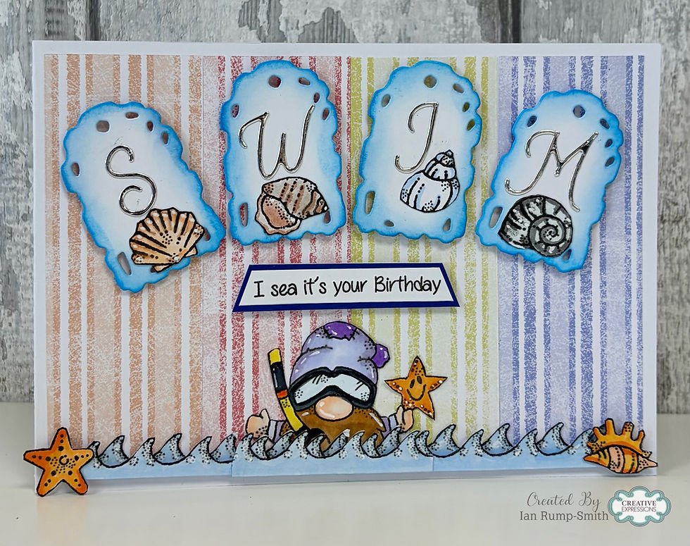 Thumbnail: Woodware Crab Ride A6 Clear Stamp Set By Françoise Read