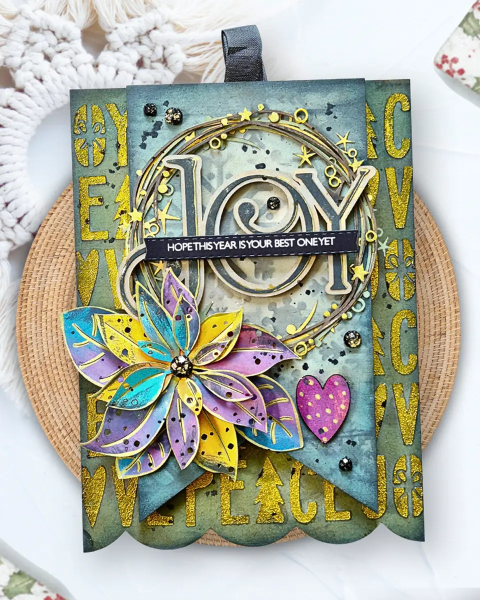 Thumbnail: Sparkling Wreath and Stars Craft Cutting Dies By Polkadoodles
