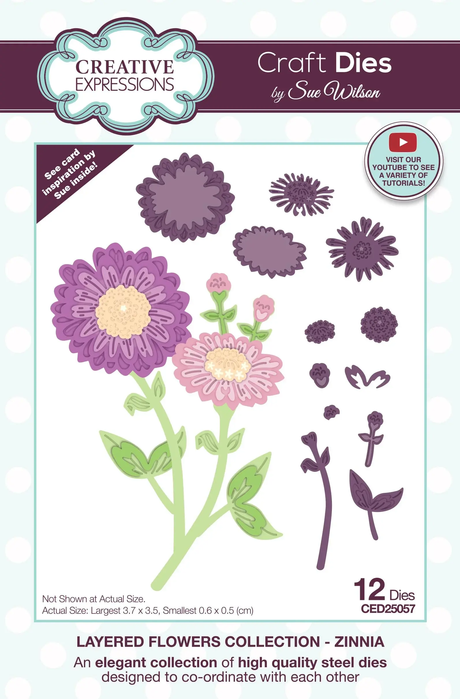 Zinnia Layered Flowers - Craft Die By Sue Wilson