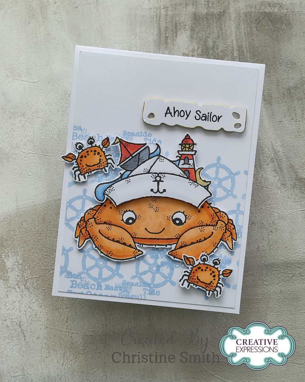 Thumbnail: Woodware Crab Ride A6 Clear Stamp Set By Françoise Read