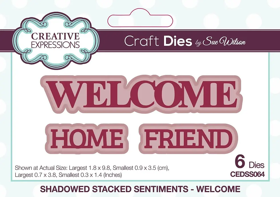 Welcome - Shadowed Stacked Sentiment Craft Die By Sue Wilson - Craftmania Stock Photo 1