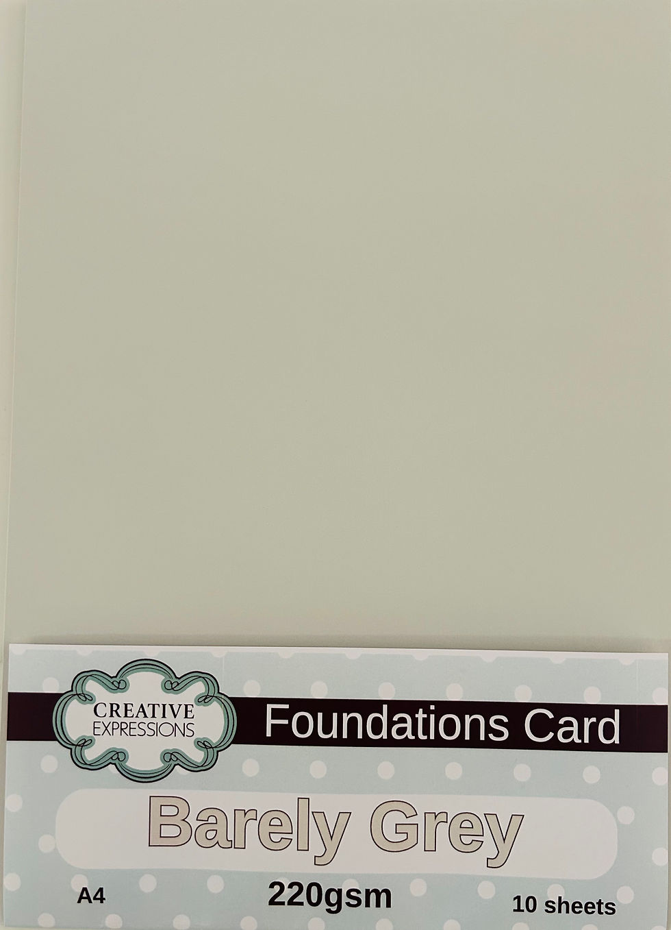 Barely Grey Foundations Card 220gsm A4 10 Sheets by Creative Expressions - Craftmania Stock Photo 1