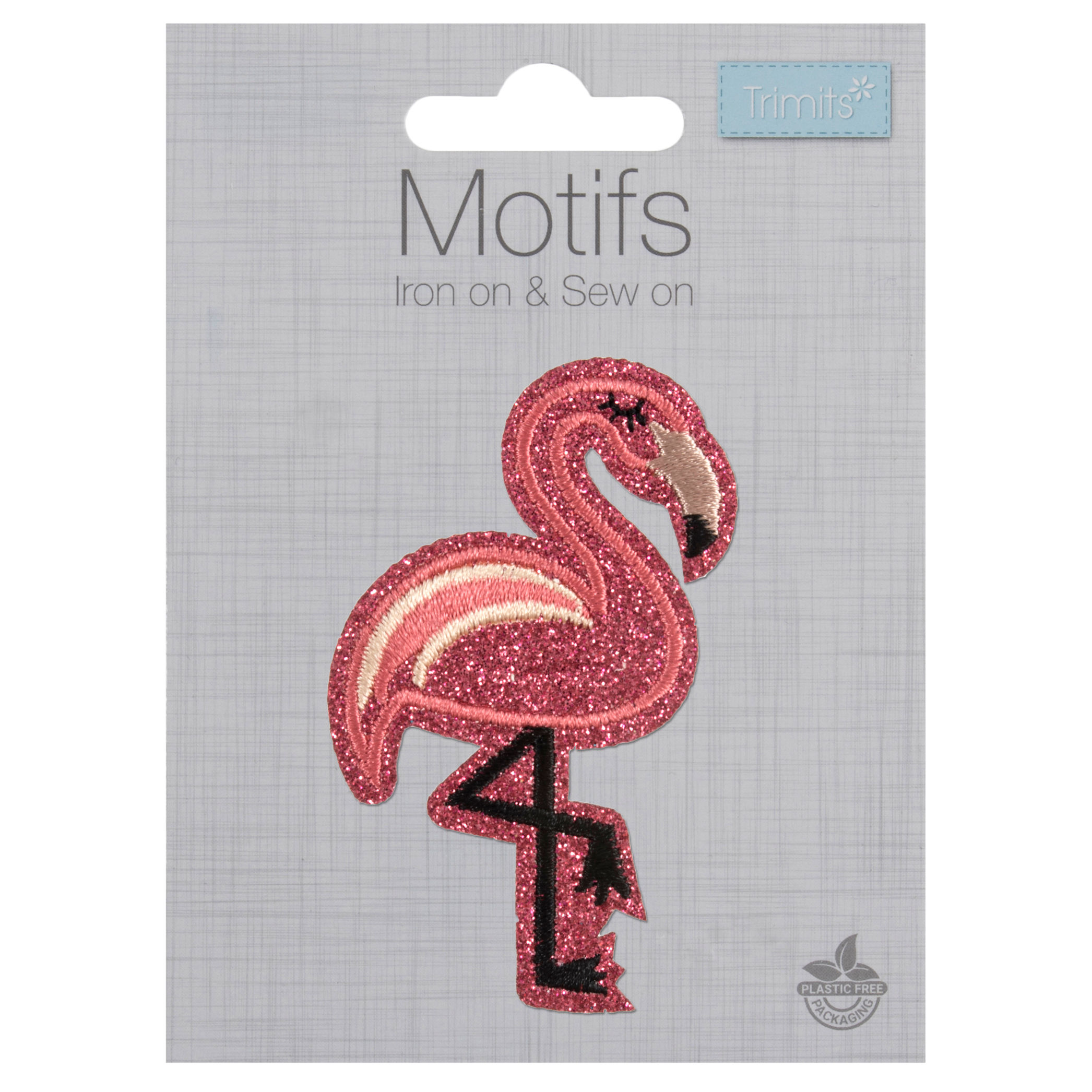 Glitter Flamingo Motif – Iron-On, Sew-On or Stick Patch By Trimits - Craftmania Stock Photo 1