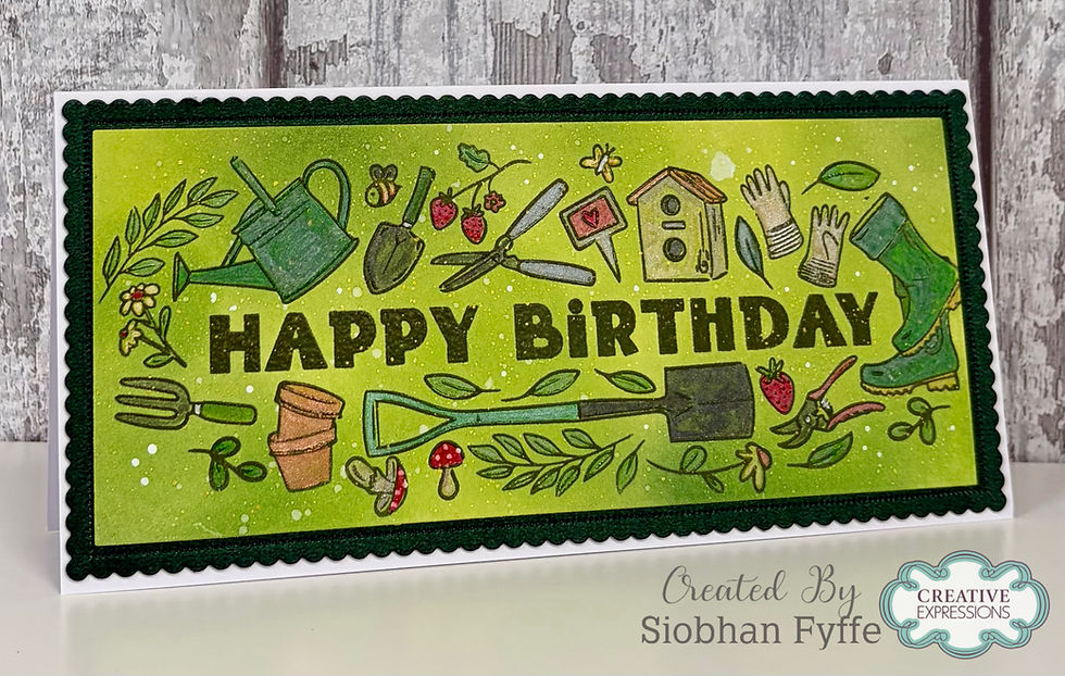 Thumbnail: Birthday Garden DL Clear Stamp By Creative Expressions