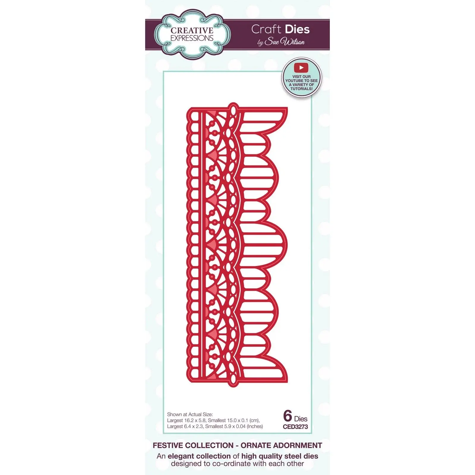 Ornate Adornment Craft Die -Festive Collection By Sue Wilson