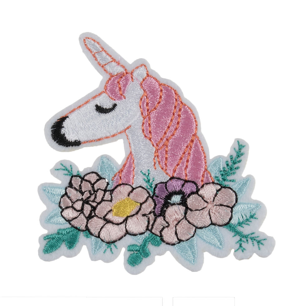 Floral Unicorn Motif – Iron-On, Sew-On or Stick Patch By Trimits  - Craftmania Stock Photo 2