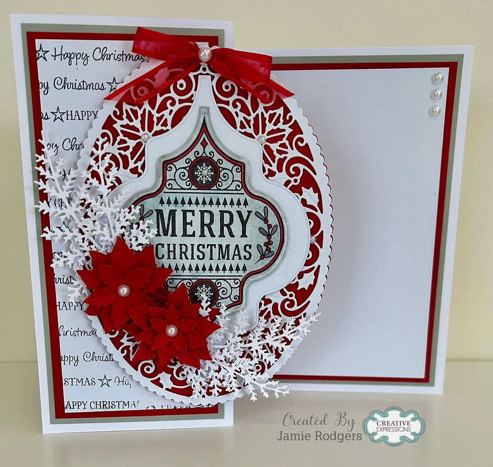 Elegant Poinsettia Oval Die Set -  Background Collection By Jamie Rodgers Crafts - Craftmania Stock Photo 2