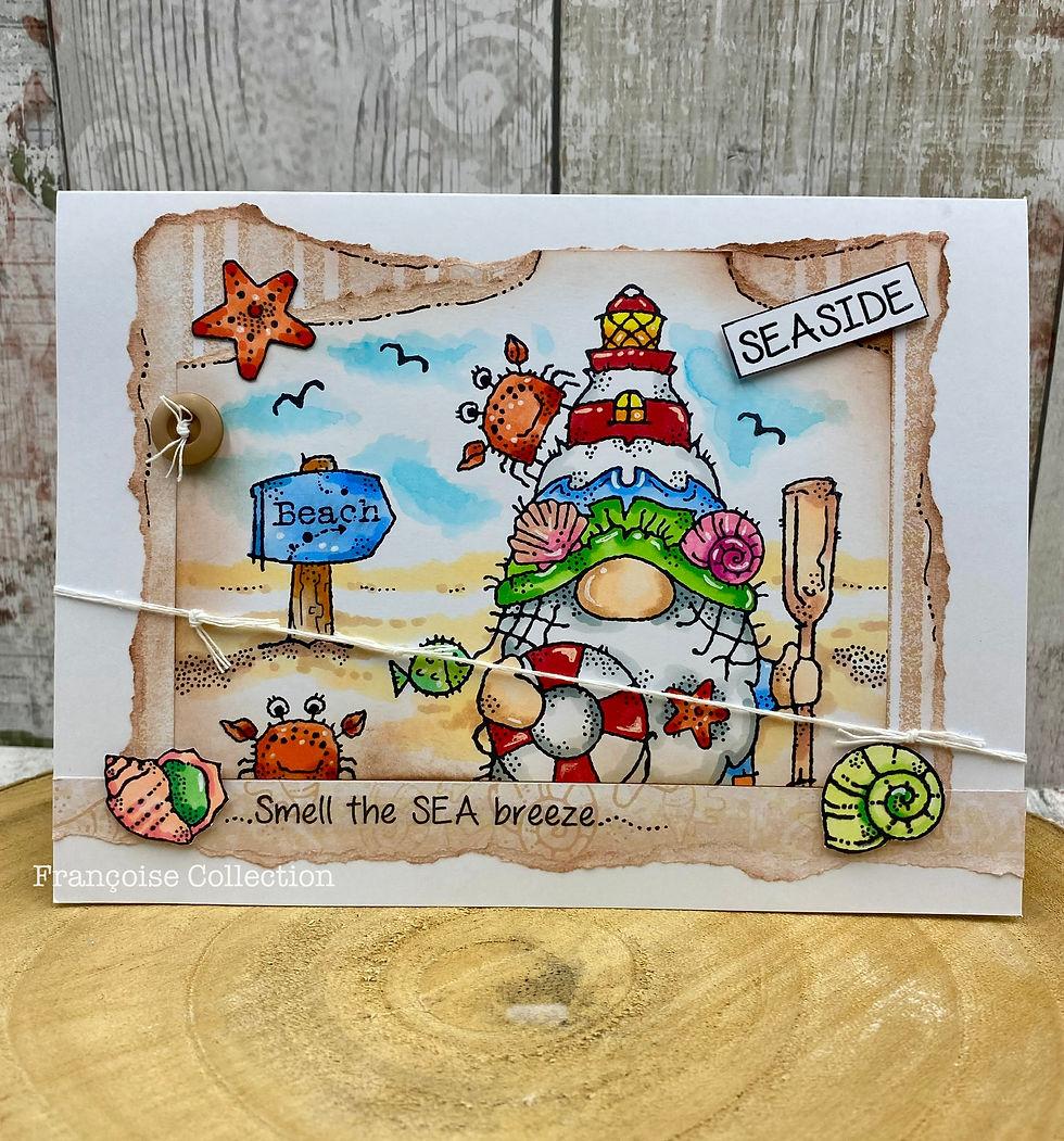 Thumbnail: Woodware Lighthouse Gnome  A6 Clear Stamp Set By Françoise Read
