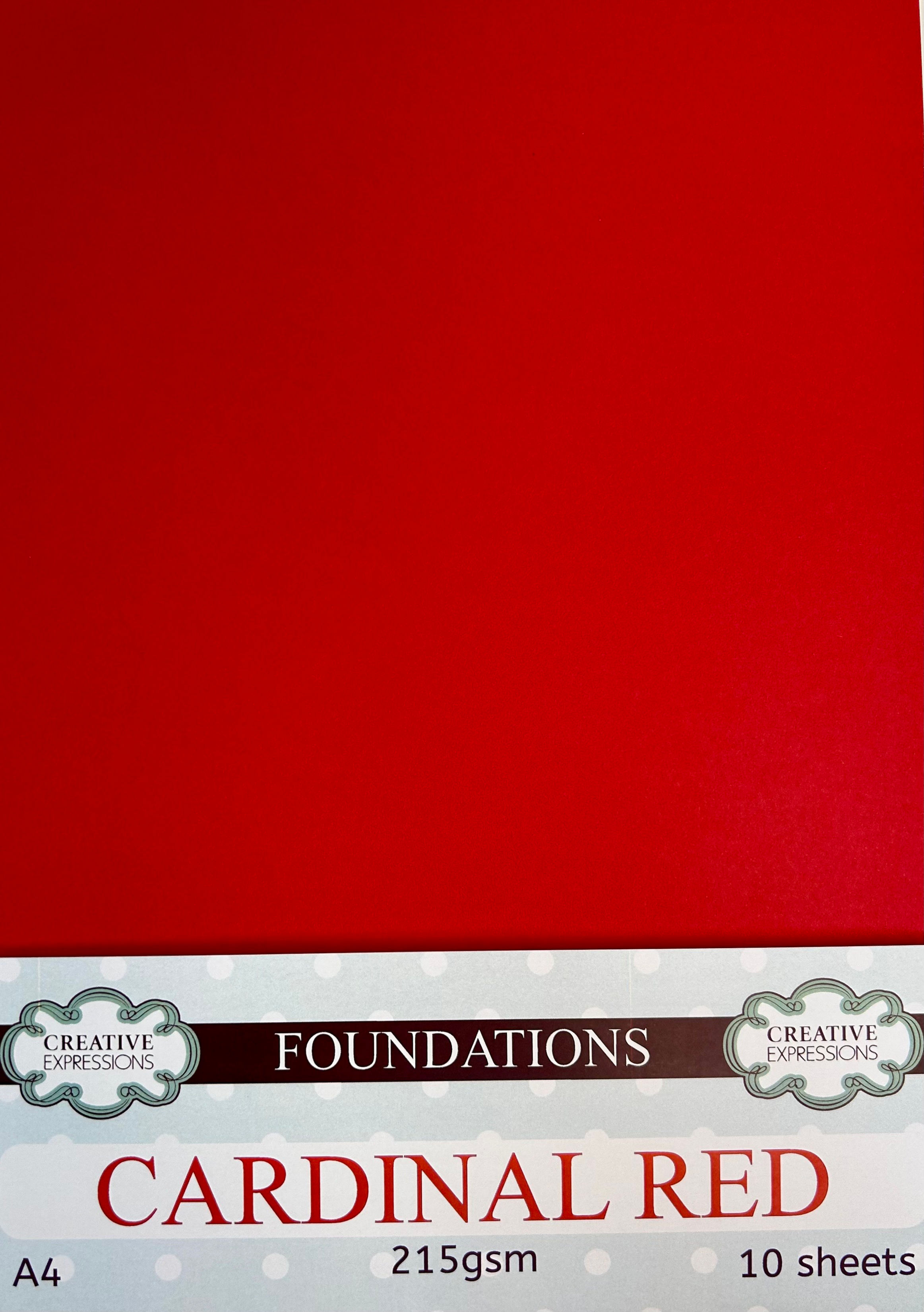 Cardinal Red  - Foundations Card 300gsm - A4 10 Sheets By Creative Expressions - Craftmania Stock Photo 1