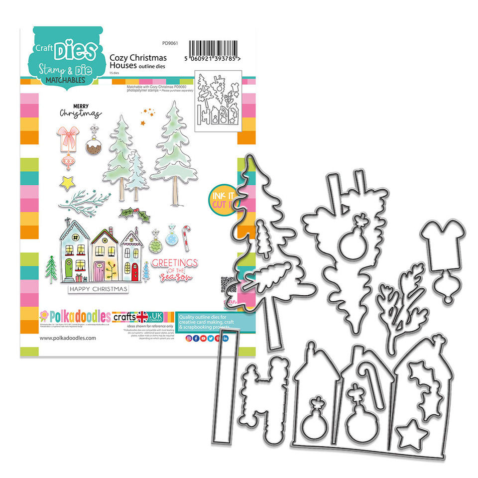 Cozy - Christmas Holiday Scandi Houses - Craft Dies By Polkadoodles - Craftmania Stock Photo 1