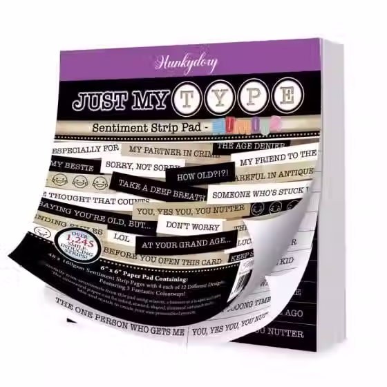 Just My Type Sentiments Strip Pad - Humour - Craftmania Stock Photo 1
