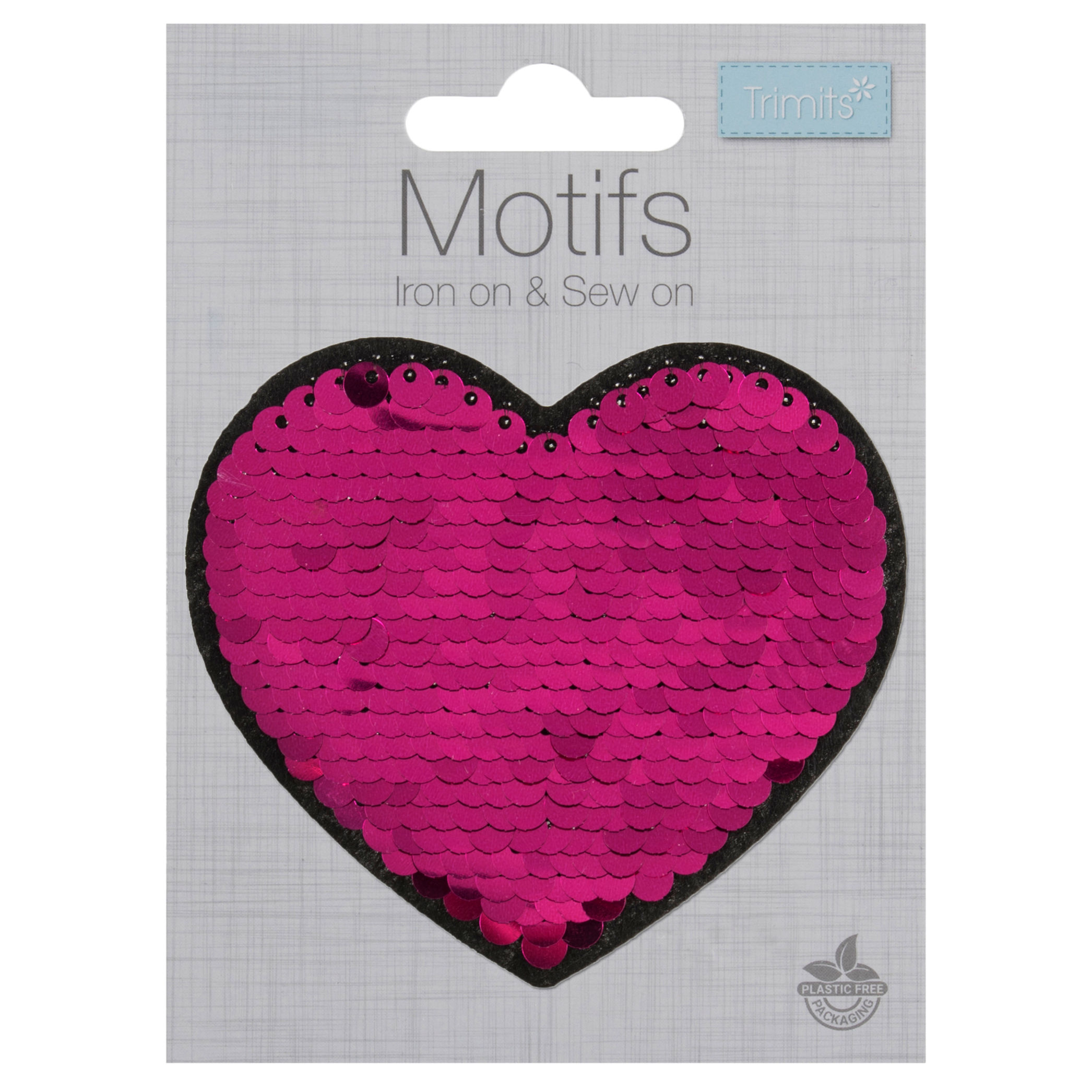 Pink Heart Flip Sequin Motif – Iron-On, Sew-On or Stick Patch By Trimits - Craftmania Stock Photo 1