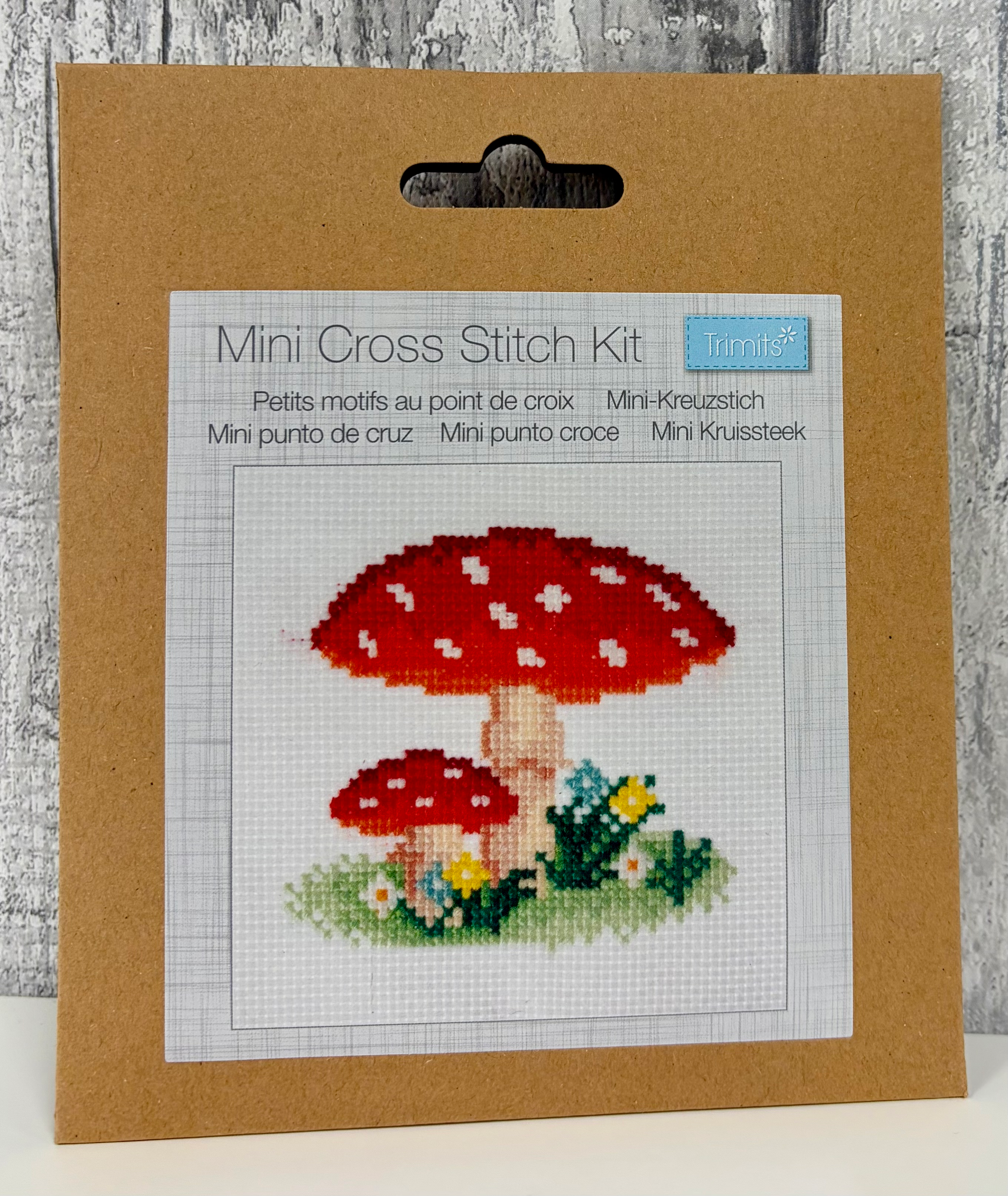 Toadstool Mini Cross Stitch Kit By Trimits - Craftmania Stock Photo 1