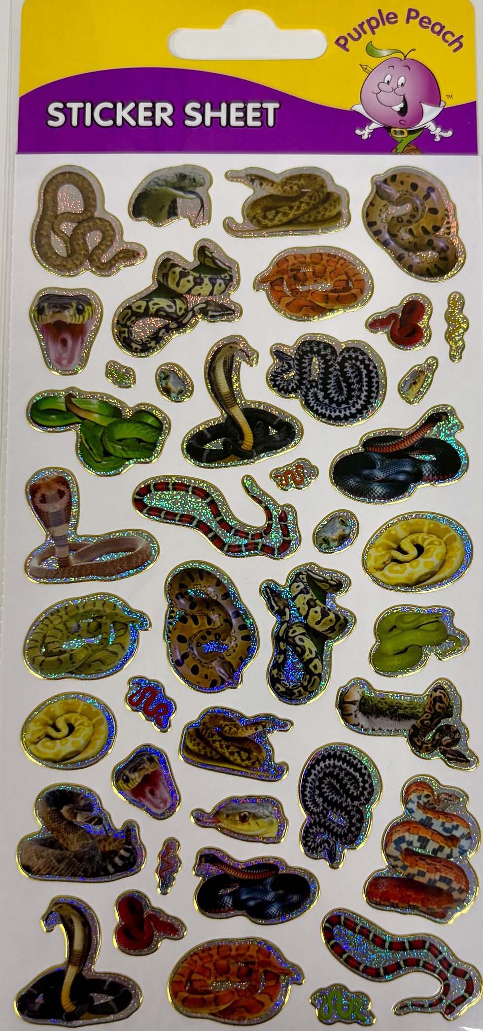 Snakes Foiled Sticker Sheet By Purple Peach - Craftmania Stock Photo 1