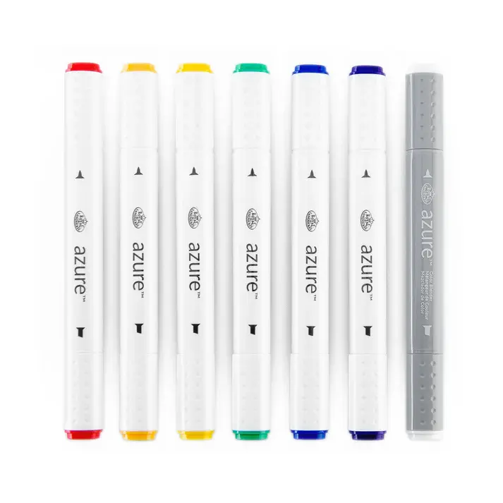 Thumbnail: azure™ 7pc Primary Colour Marker Set by Royal & Langnickel - Craftmania Stock Photo 3