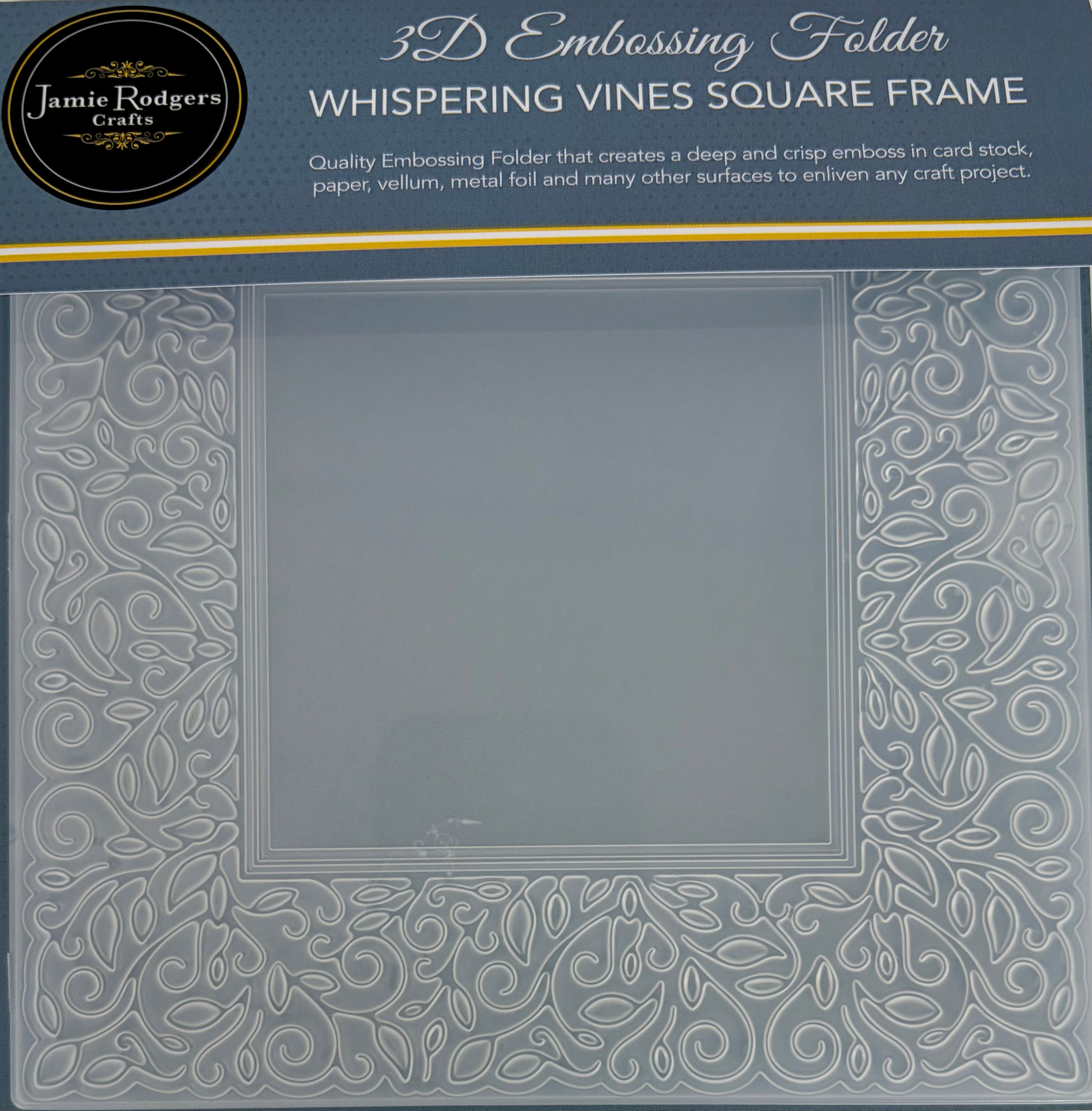 Whispering Vines Square Frame 3D Embossing Folder By Jamie Rodgers Crafts