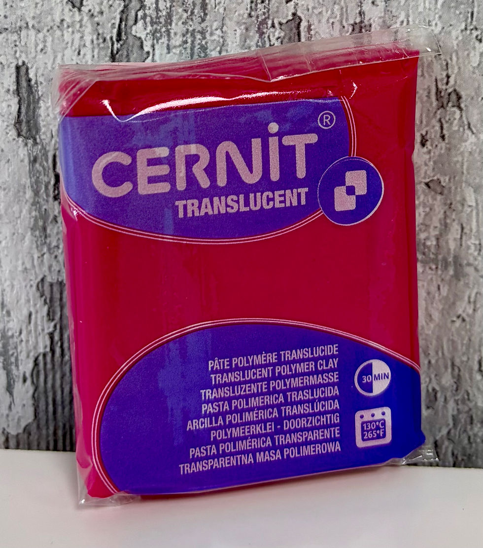 Ruby Red – CERNIT® Translucent Modelling Clay (56 g) - Craftmania Stock Photo 1