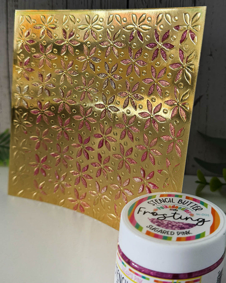 Thumbnail: Sugared Pink - Stencil Butter Frosting texture paste  By Polkadoodles - Craftmania Stock Photo 3