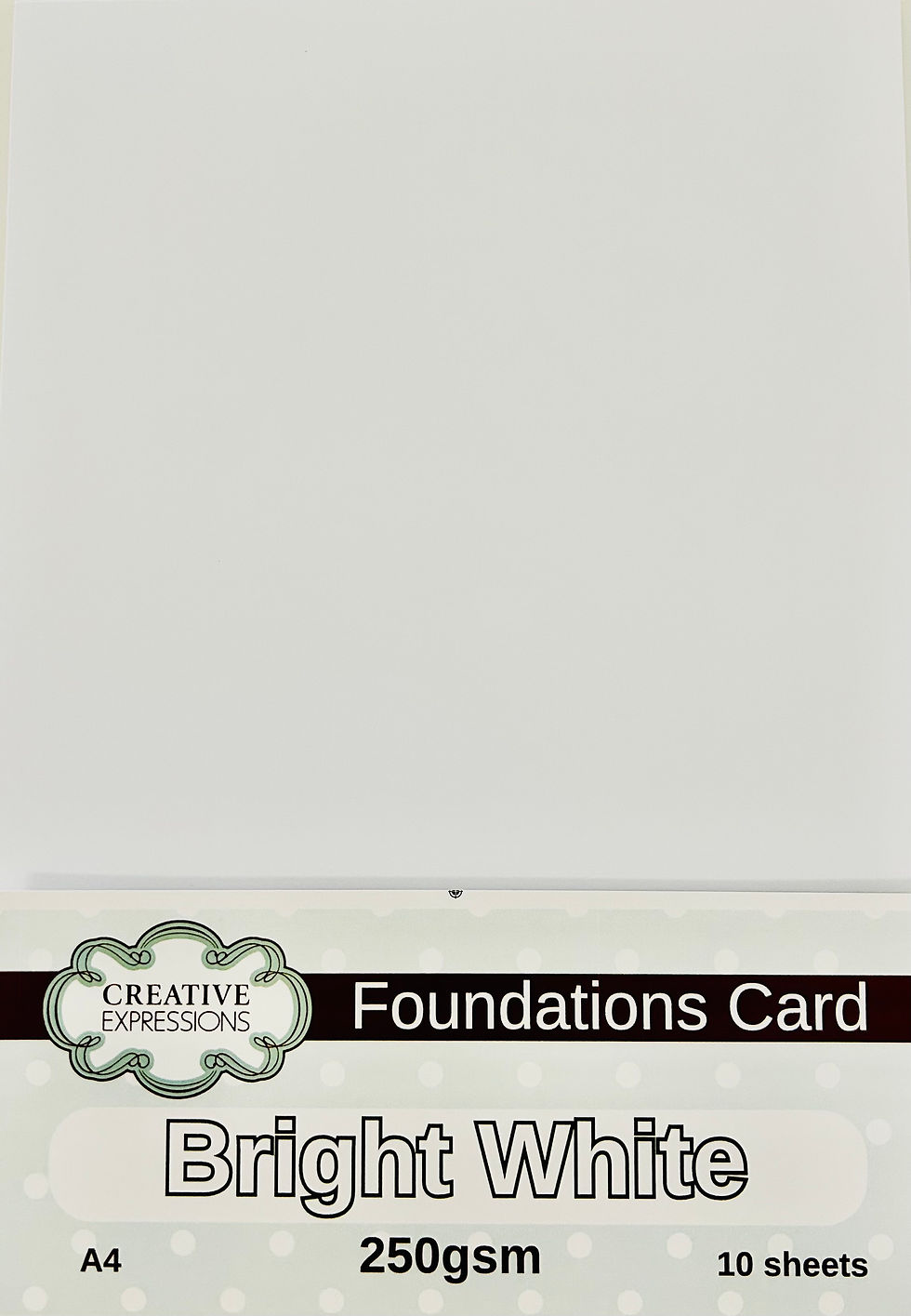 Bright White Foundations Card 250gsm A4 10 Sheets by Creative Expressions - Craftmania Stock Photo 1