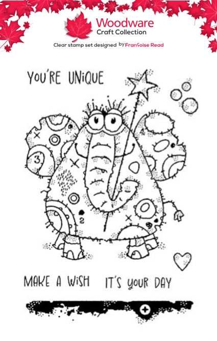 Woodware Eduardo Elephant A6 Clear Stamp Set by Françoise Read