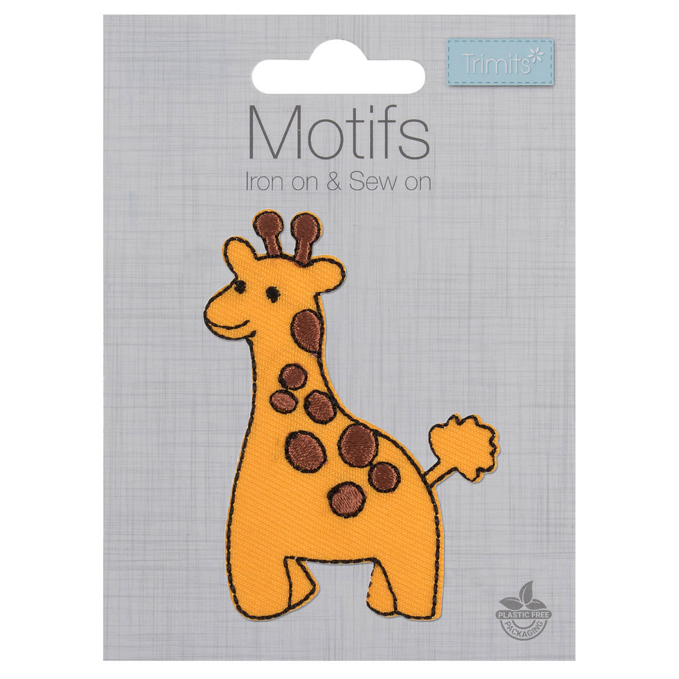 Giraffe Motif – Iron-On, Sew-On or Stick Patch  By Trimits - Craftmania Stock Photo 1