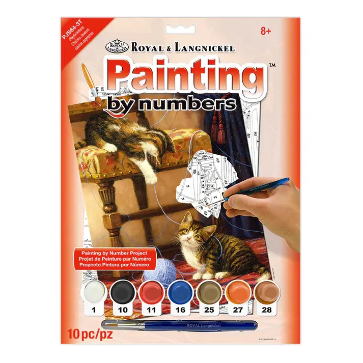 Playful Kittens Painting By Numbers Junior 10pc By Royal & Langnickel - - Craftmania Stock Photo 1