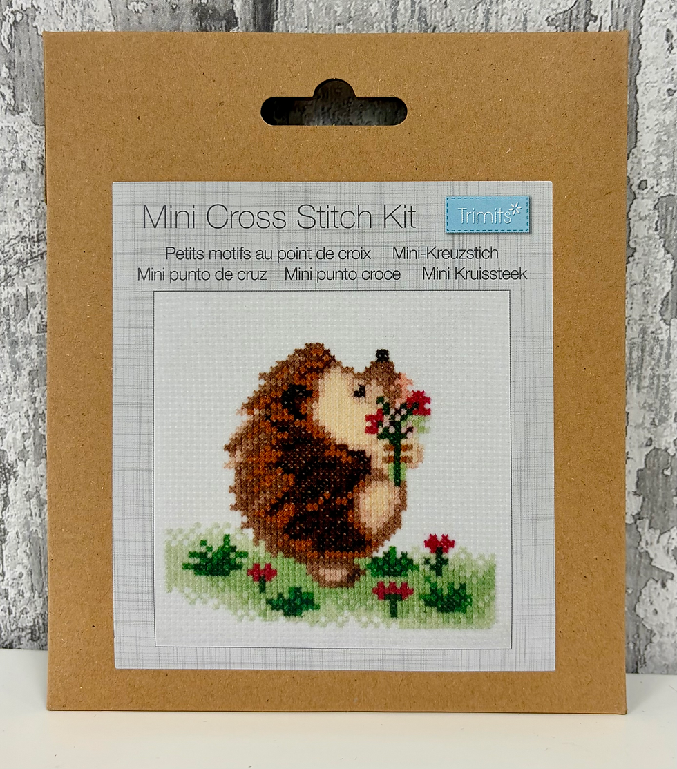 Hedgehog Mini Cross Stitch Kit By Trimits - Craftmania Stock Photo 1
