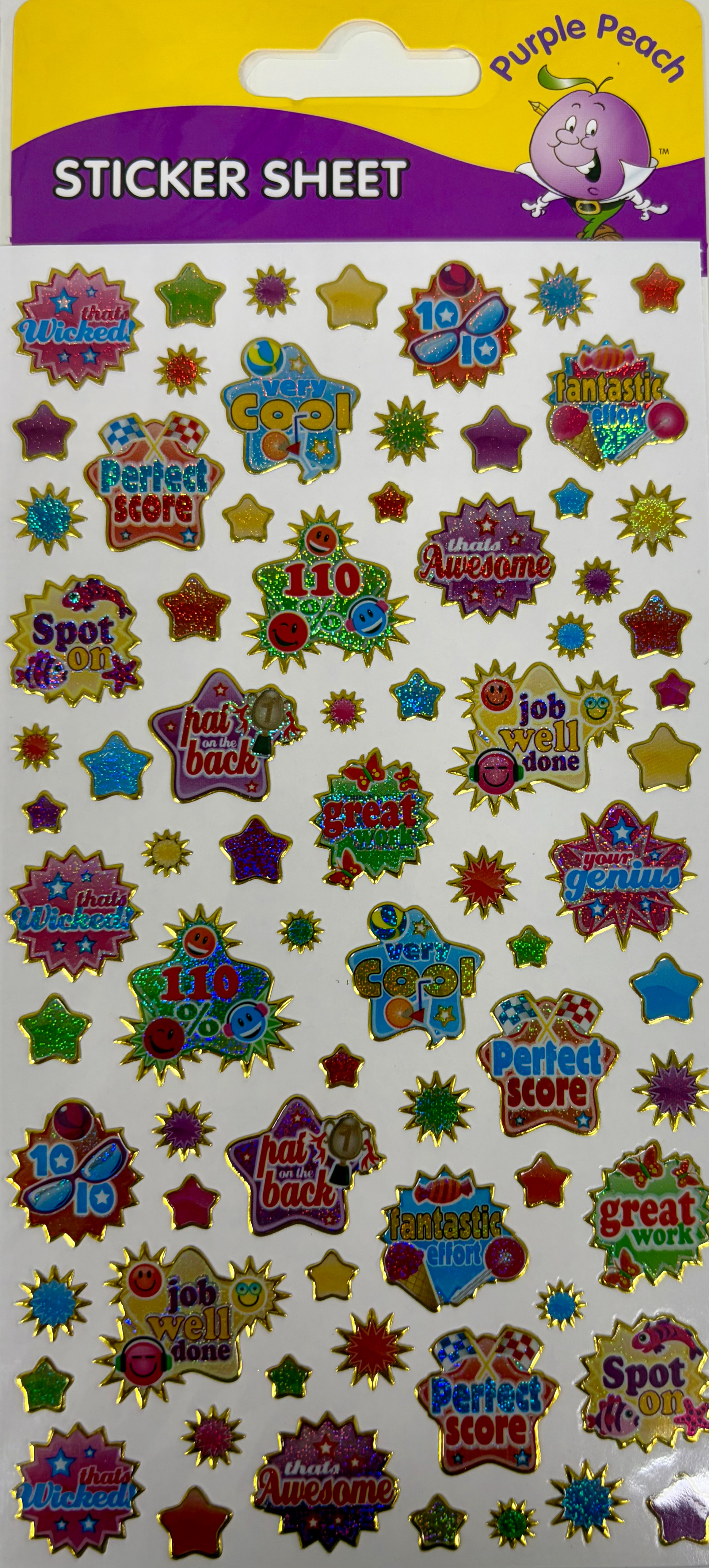Reward Cool Foiled Sticker Sheet By Purple Peach - Craftmania Stock Photo 1