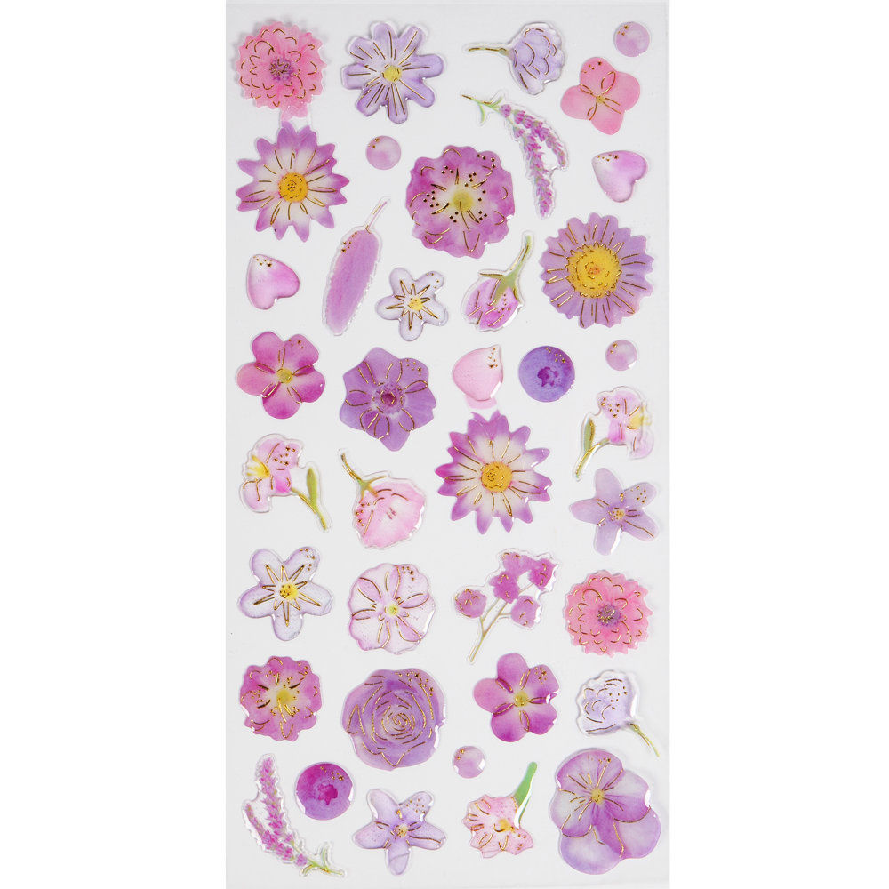 Pink & Lilac Flower Stickers by Habico - Craftmania Stock Photo 1