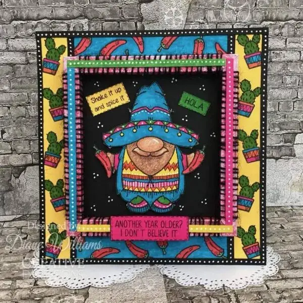 Thumbnail: Woodware Fiesta Time Gnome A6 Clear Stamp Set by Françoise Read